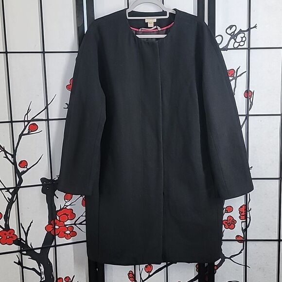 J.Crew Collarless  Wool Duster Coat - Picture 1 of 8